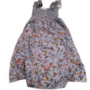 Hill House Floral Mini Dress - Purple and Orange